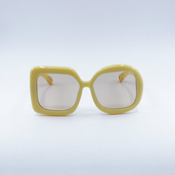 Jacquemus CARRE ROND JAC/10 C3 Sunglasses Yellow Geometric Frame, Yellow Lenses - Picture 4 of 13